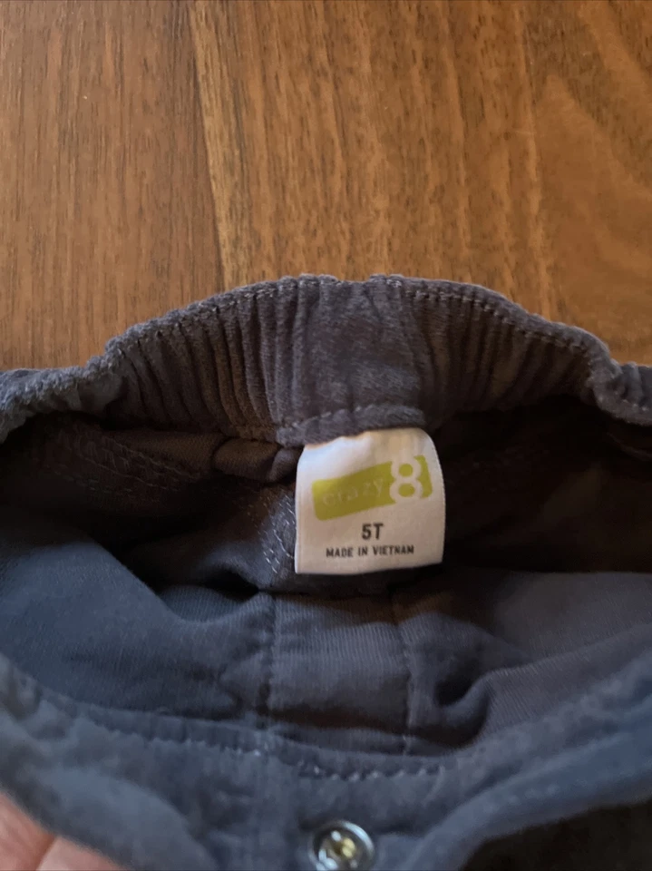 Crazy 8 Gris Niñas Falda Terciopelo 5T Cintura Elástica Foto 2 de 4