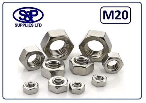 M20 - 20mm - 20MM STAINLESS STEEL HEX NUT FASTENER DIN934 STAINLESS ST/STEEL