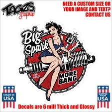 Sexy Pinup Girl Sparkplug V2 Printed & Laminated Window Decal Sticker Car Truck