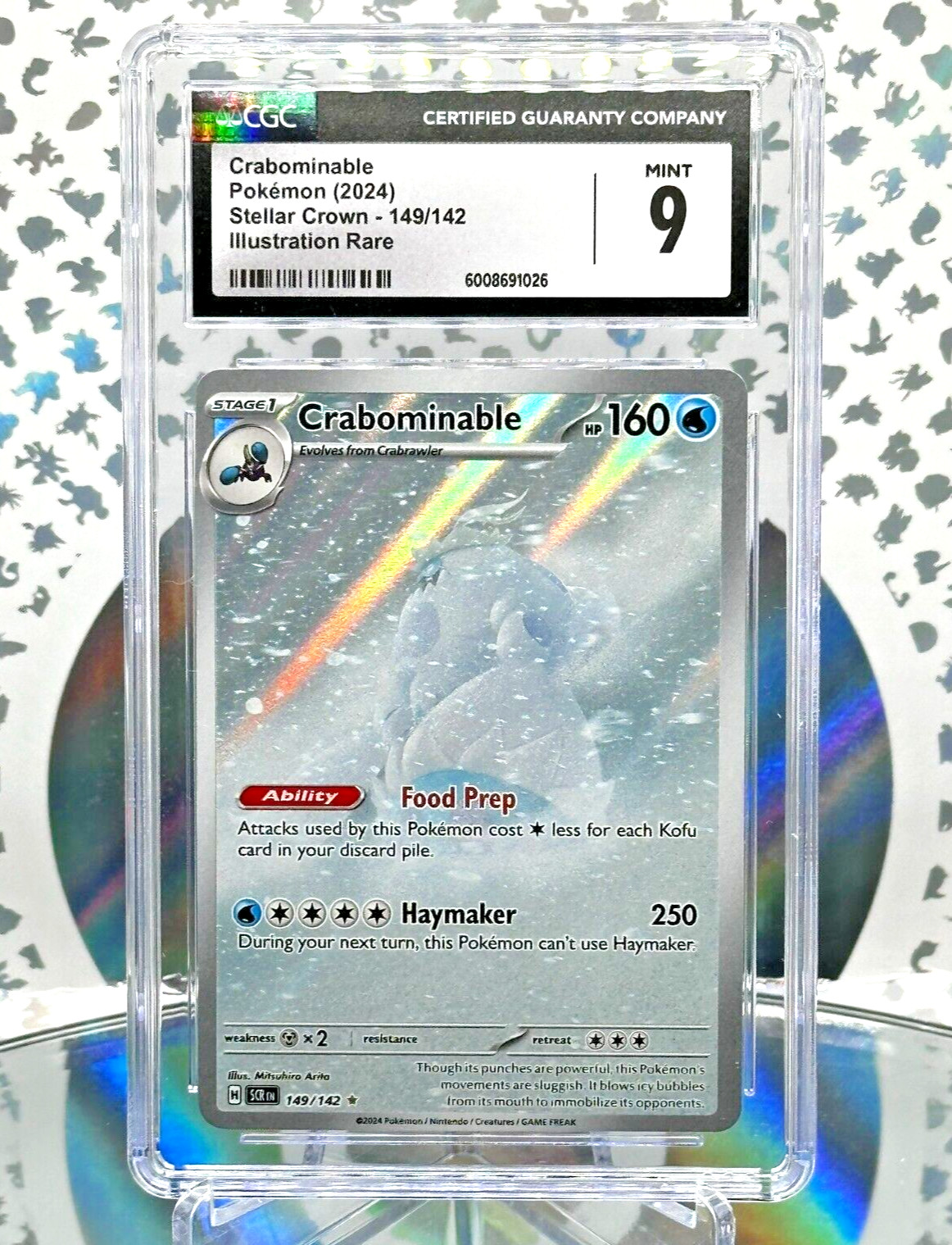 CGC 9 Crabominable 149/142 Stellar Crown Secret Illustration Rare Pokemon Card