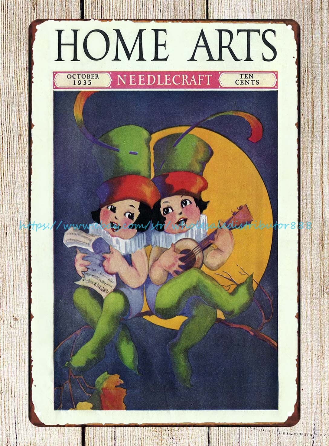 at home decor 1935 Home Arts Needlecraft Magazine Cover metal tin sign