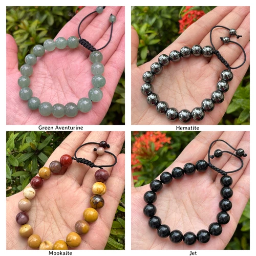 Grade A++ Edelstein Perlen verstellbar Armband 10 mm, echte Kristalle Armbänder - Bild 9 von 124