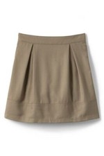Lands' End Girls Solid Pleated Skort Top Knee Khaki 12 NWOT 118 