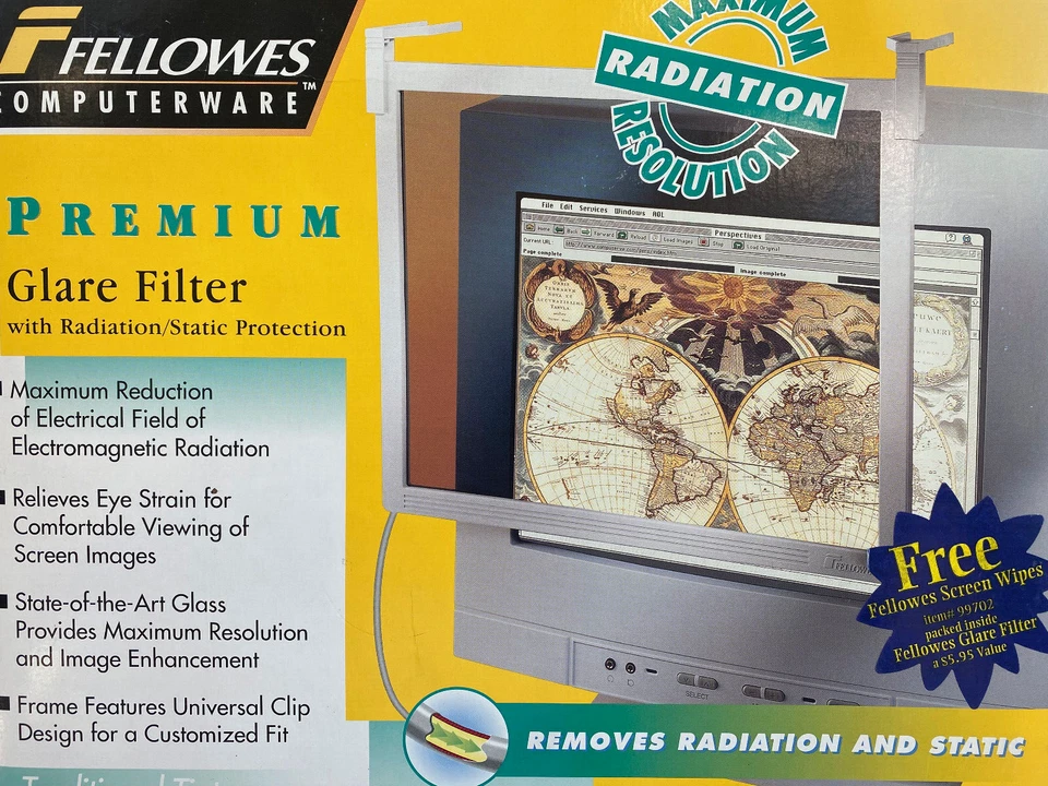 Vtg Fellowes Computerware Premium Glare Filter 14"/15" 91899, Open Box - Image 2 of 4