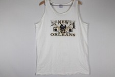 Vintage New Orleans Jazz All Sports Sleeveless Cotton White T-Shirt Size XL