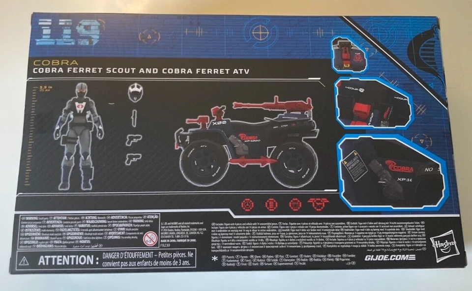 GI JOE HASBRO SERIE CLASIFICADA 6" COBRA HURÓN EXPLORADOR Y 1:12 ATV #119 ¡SIN USAR, EN CAJA ORIGINAL RARO! Foto 2 de 2