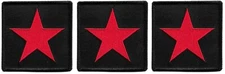 The Red Star on Black [Lot of 3] Logo Symbol Patch [Embroidered] Iron or Sew On