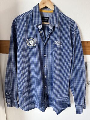 Mcgregor Regular Fit Herren Hemd Blau Kariert Gr. XL  Baumwolle
