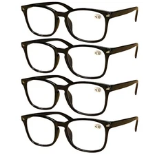 4 Pair Mens Unisex Blue Light Blocking Reading Glasses  Anti Blue Light Readers