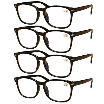 4 Pair Mens Unisex Blue Light Blocking Reading Glasses  Anti Blue Light Readers