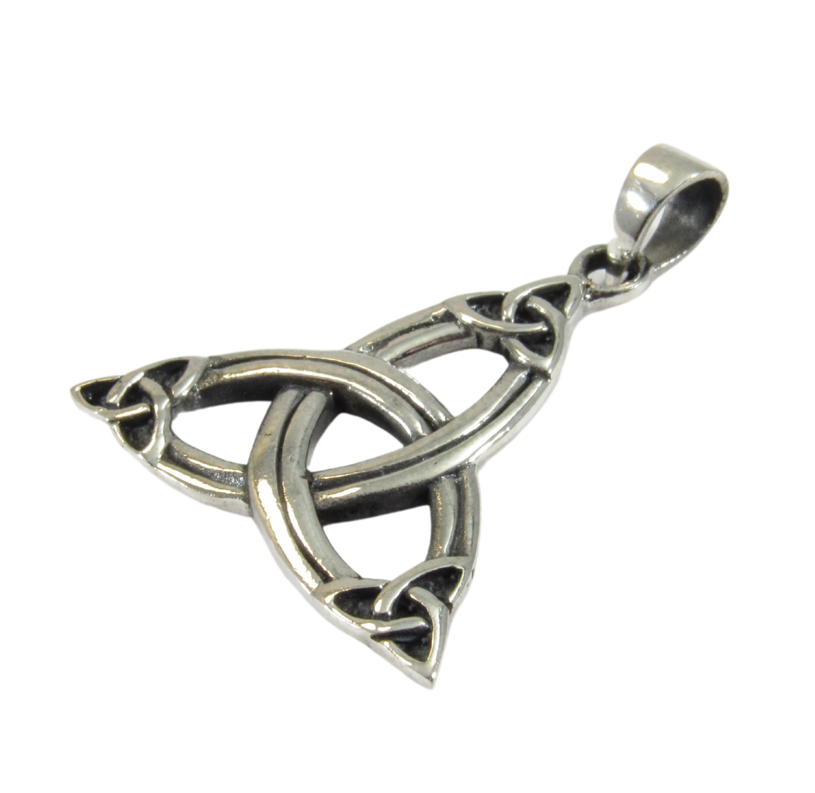 Solid 925 Sterling Silver Celtic Trinity Knot Triquetra Pendant Irish ...