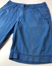 Mossimo Shorts Sz 32 Flat frt Blue Bermuda Chino Faded Thrashed Grunge vtg