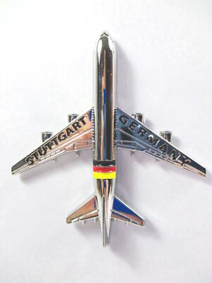 Flughafen Stuttgart Magnet Metall Souvenir Germany Flugzeug Airport Aircraft