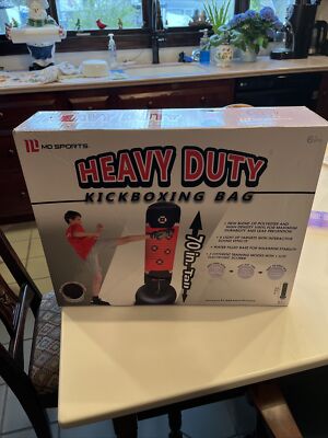 MD Sports Heavy Duty Kickboxing Trainer, Inflatable, 70  RED/BLACK /LIT TARGETS