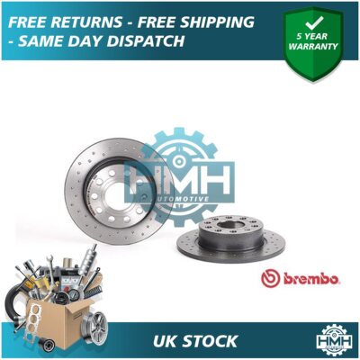 Fits VW Golf Caddy Scirocco Skoda Octavia Audi A3 Seat L� HMH Rear 2x Discs #2
