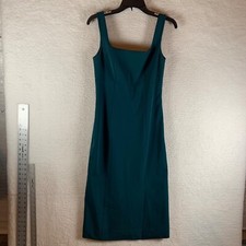 COS Women's Square Neck Green Knee Length Career Midi Bodycon Dress Tube Size 8