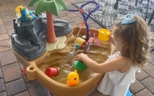 Juego de caja de arena grande de juguete de arena para niños con 4 dinosaurios mesa de agua para niños pequeños con cubierta - Imagen 4 de 7