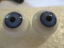 20 mm Blue, Round Handblown Glass Eyes 11.5 mm Iris Doll Craft N20 7