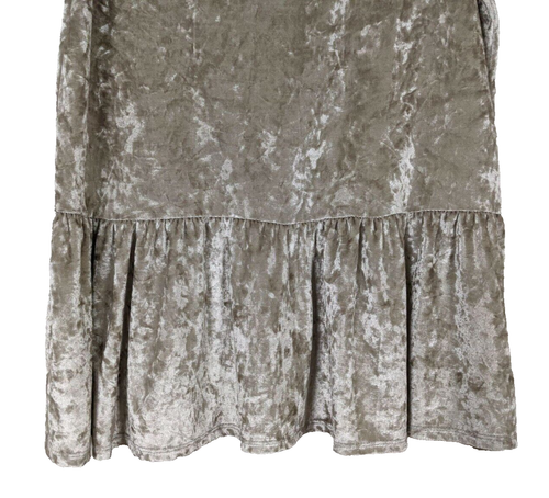 7th Ray short sleeved ruffled hem gray silver top L - Picture 4 of 6