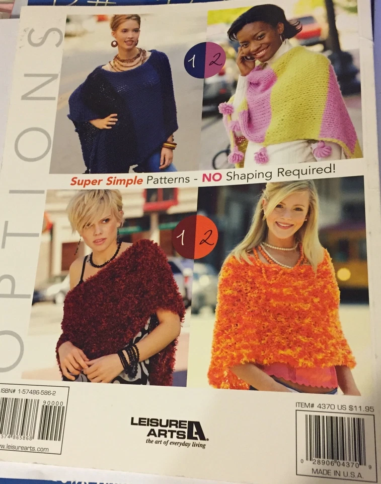 Knitting Leisure Arts Ponchos Options 8 Design Perfect For New 2 Variation Each - Image 2 of 4