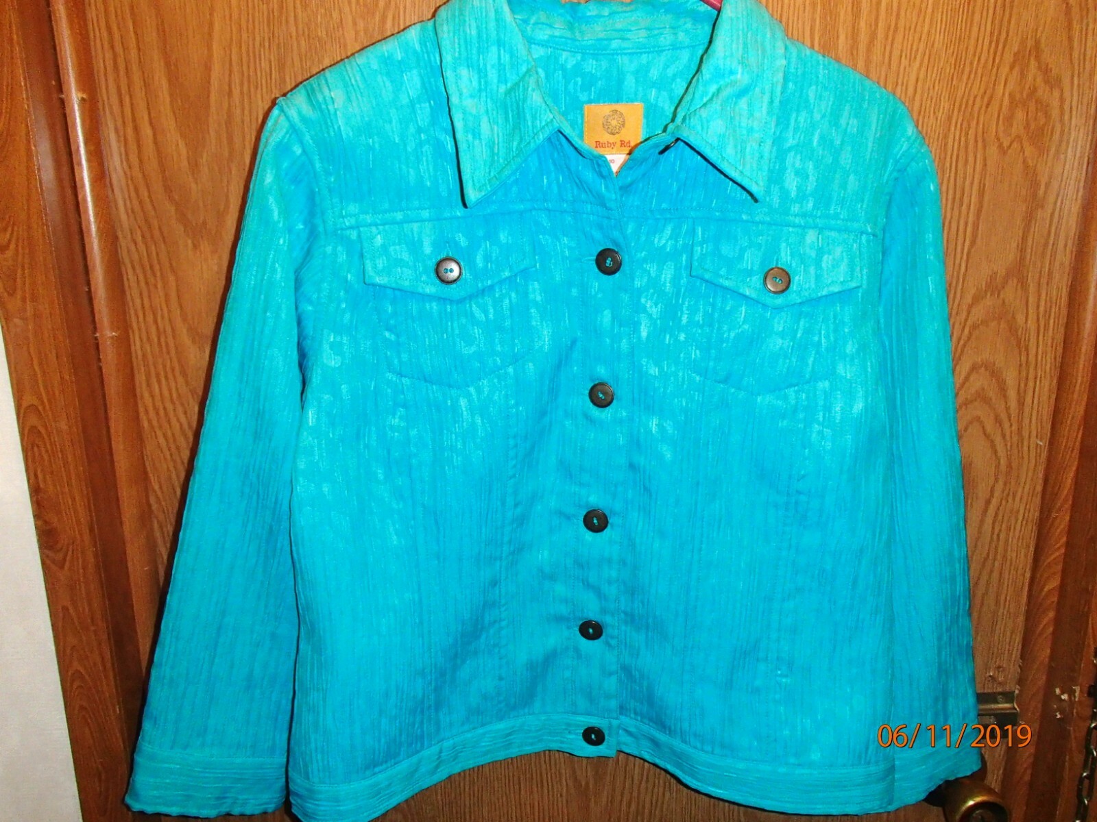 RUBY RED LIGHT WEIGHT CRINKLED LEOPARD TEXTURED T… - image 1