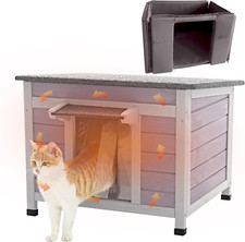 Cat House for Outdoor Cats Insulated Feral Kitty Shelter with Warm Liner for Win
