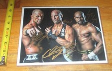 SCU Kazarian Scorpio Sky Daniels Wrestling Autographed Photo Tri Signed COA AEW