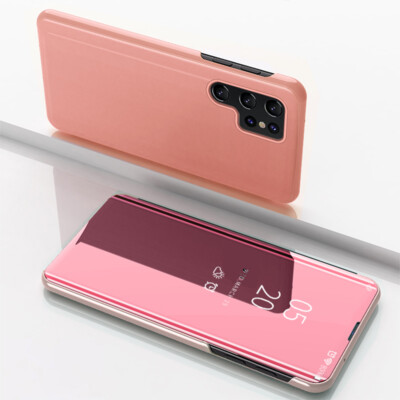 Flip S-View Mirror Clear Case For Samsung Galaxy S25 S24 Ultra Plus S23 S22 S21
