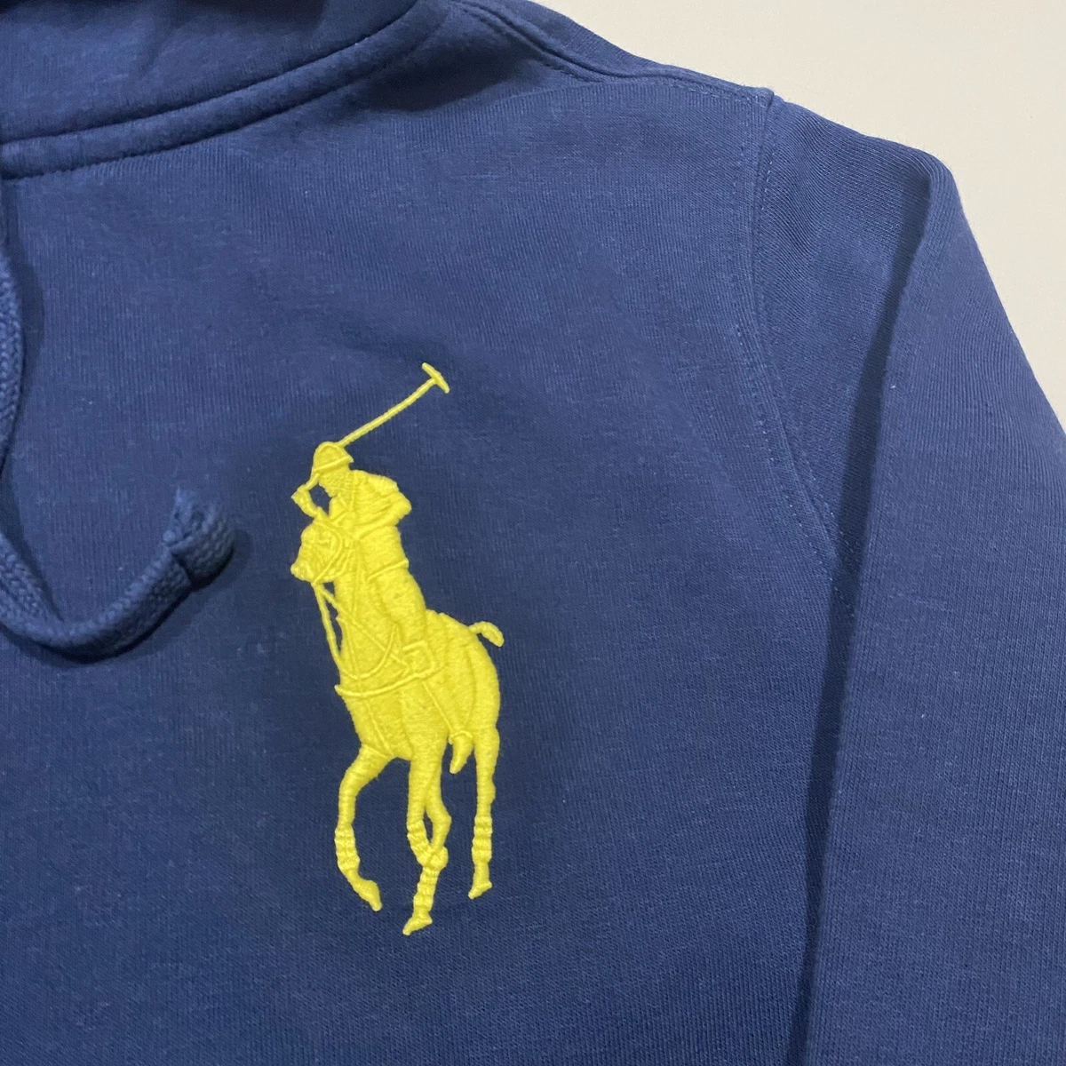 Ralph lauren navy hoodie yellow pony Clearance