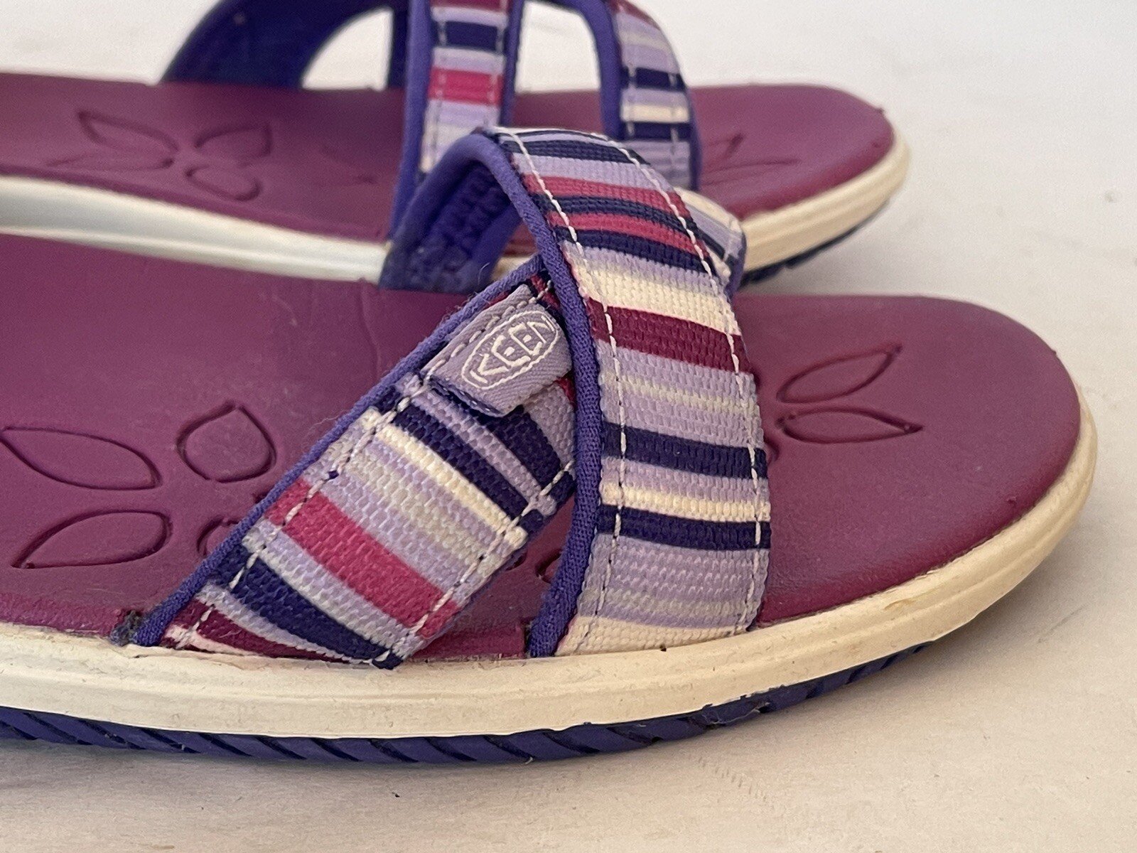 Sandali Keen viola rosa a righe slingback gancio passante casual outdoor donna 6 M