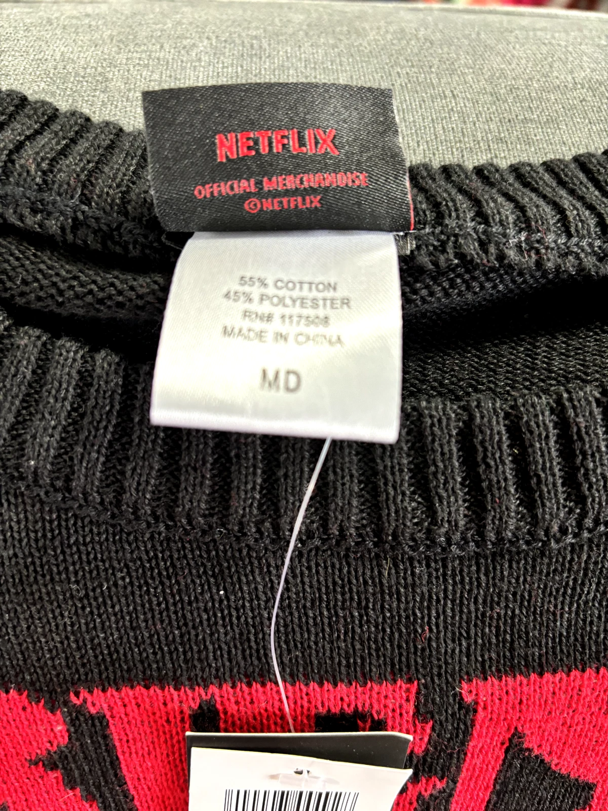 Stranger Things Sweater Netflix Official Ugly Christmas Friends Lie Size M NWT