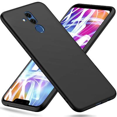 Handy Hülle für Huawei Mate 20 Lite Schwarze Silikon Schutzhülle sturzsicher