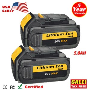 2xfor Dewalt Dcb206 2 20v 20 Volt Max Xr 5ah Premium Lithium Ion Battery Dcb200 Ebay