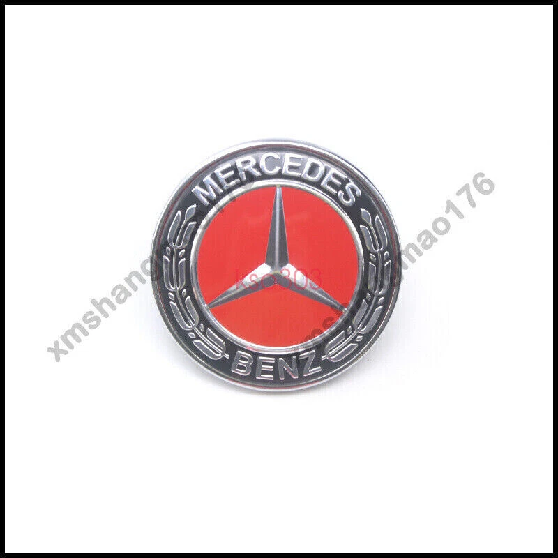 Emblema de pasta insignia adorno capó rojo negro 57 mm para Mercedes Benz clase C W205 Foto 2 de 4
