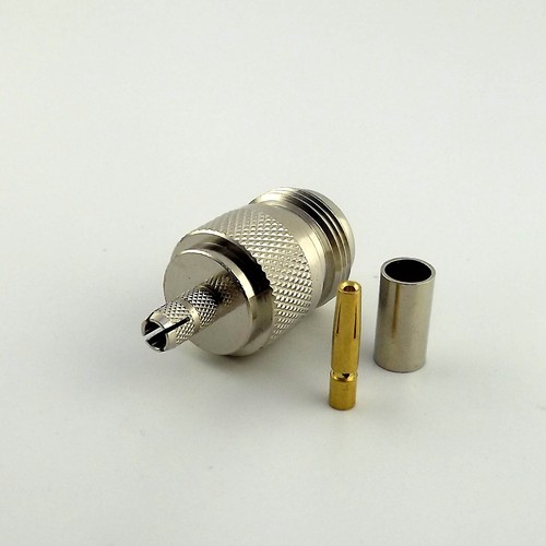 1x N Female Jack Crimp RG58 RG142 RG400 LMR195 RG223 Cable Straight RF Connector - Picture 3 of 5