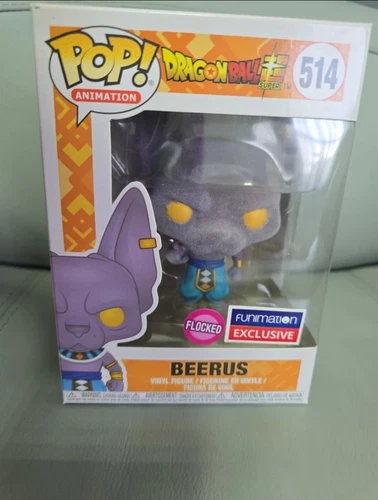 Funko Pop! Vinilo: Dragon Ball - Beerus - (Flocked) - Funimation (Exclusivo) #514