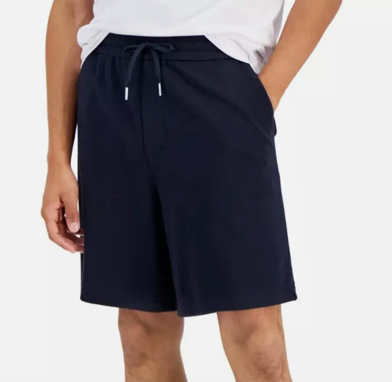 Мужские спортивные шорты на завязках с логотипом Armani Exchange темно-синего цвета/Niagara