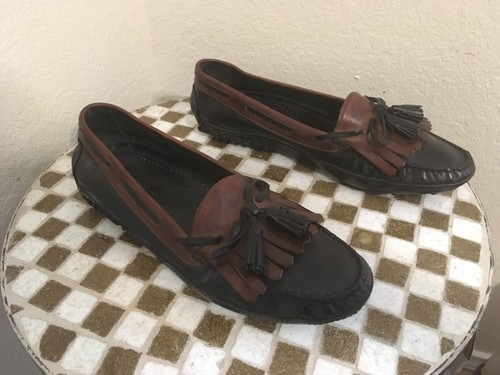 BROWN BLACK SALVATORE FERRAGAMO DRIVING SHOES 10.5 M 43.5 EURO - Picture 2 of 7