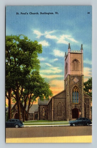 Vermont VT Burlington St Paul's Church Postcard