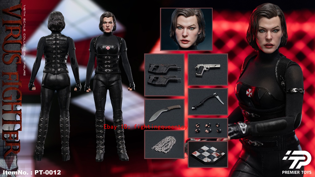Premier Toys 1/6 アクションフィギュア ウイルスファイター Premier Toys PT-0012 Virus Fighter Alice 1/6 Female Action Figure