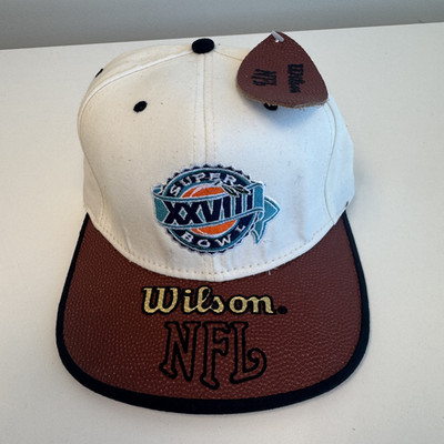 Vintage Super Bowl XXVIII Snapback White Hat Wilson NFL Leather