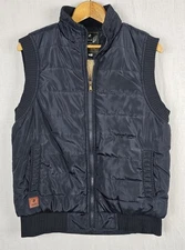 Cool Choice Puffer Vest Mens Small Vavy Blue Sherpa Lined Classic Full Zipper