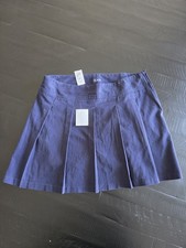The Children's Place Girls Pleated Skirt Navy 18 Plus Cotton Adjustable Waist