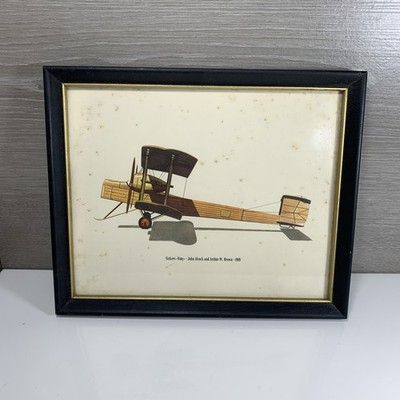 Vintage Framed Airplane Print Donald Art Co. Holland 10 x8  Vickers Vimy