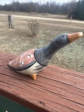 Vintage Tonala Mexican Pottery Bird Sculpture Hand Painted Folk Art