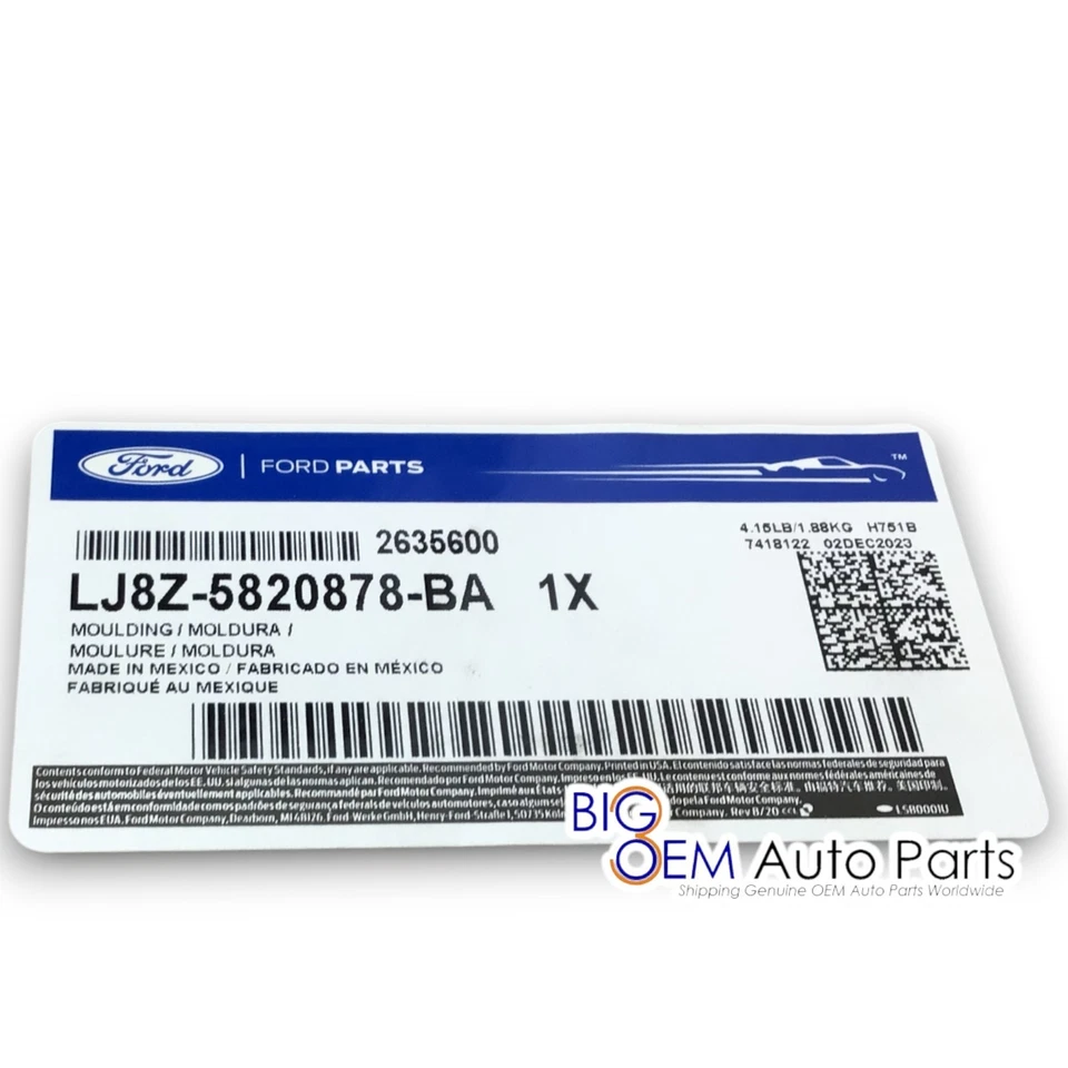 Puerta del pasajero delantero Ford Mustang Mach-E 21-23 moldura pintada inferior OEM Foto 4 de 4