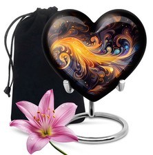 Gold Abstract Large Heart Urns For Human Ashes Mother Father