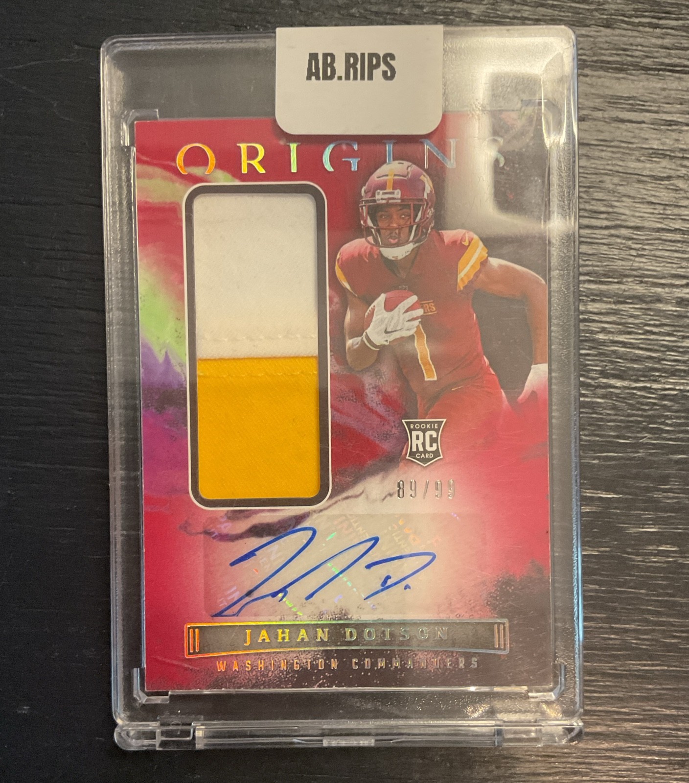 2022 Panini Origins - Rookie Jumbo Jersey Autographs Jahan Dotson #164 Red /99 
