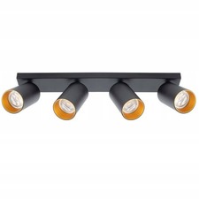 4x GU10 Ceiling Spot Light Fitting Surface Mount Black Aluminium Lamp Fixture