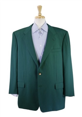 Hickey Freeman Bespoke Masters Augusta Green Wool Wool Blazer Gold Buttons 46R